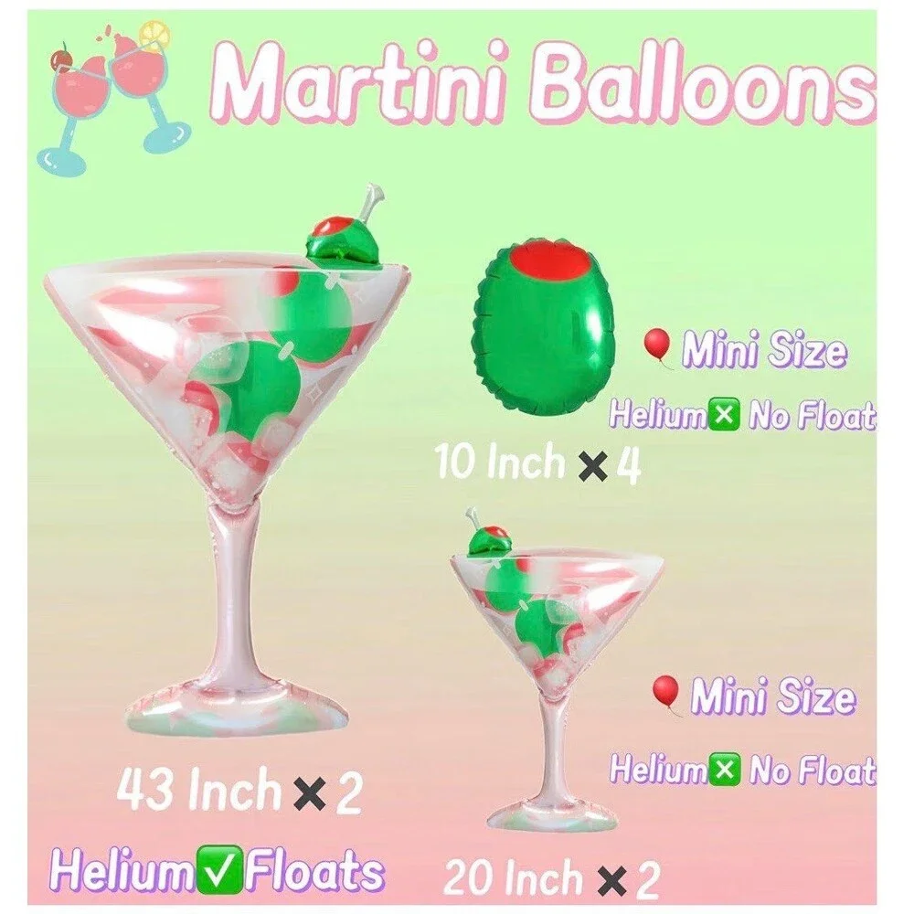 New Martini Balloon Decoration Set | Birthday, Bachelorette, Bridal Shower